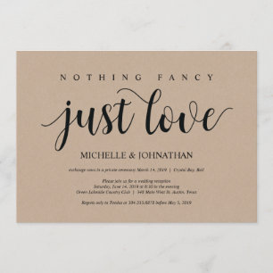 Invitations de réception Rustic Kraft Mariage Elop