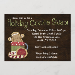 Invitations de remplacement de cookies de Noël