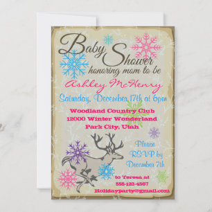 Invitations de renne de région boisée de baby