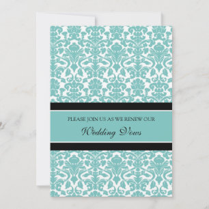 Invitations de renouvellement Mariage damassé Turq