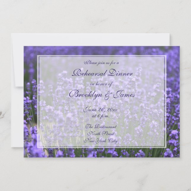 Invitations de répétition de Mariage Lavender pers (Devant)