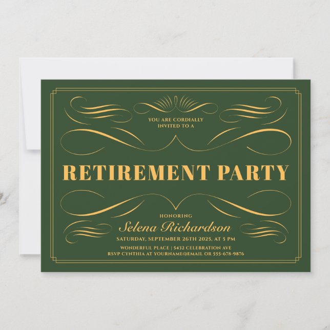 Invitations de retraite - couleur faite sur (Devant)