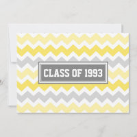 Invitations de réunion de classe Gray Jaune Chevro