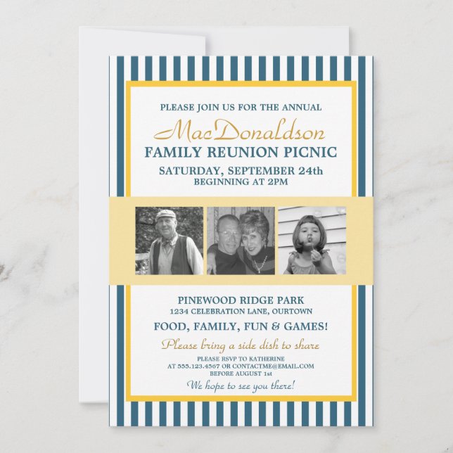 Invitations de réunion de famille modèle photo (Devant)