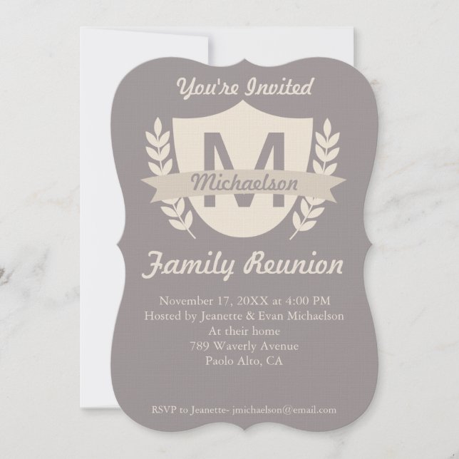 Invitations de réunion de la famille Crest personn (Devant)