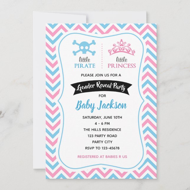 Invitations de révélation de genre (princesse ou p (Devant)