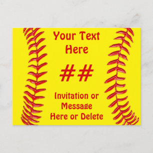 Invitations de softball pas cher PERSONNALISÉ