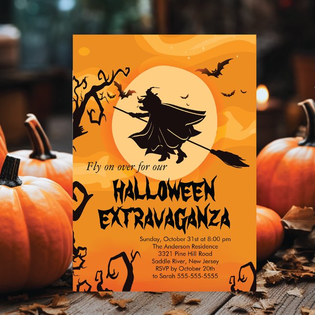 Invitations de soirée Costume Halloween Sorcière v (Créateur téléchargé)