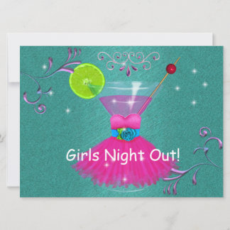 Invitations de soirée entre filles avec robe et Co