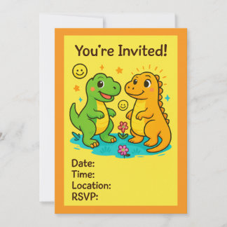 Invitations de soirées sur le thème des dinosaures