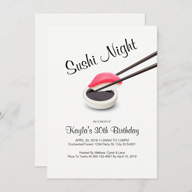 Invitations de sushi (Devant / Derrière)