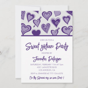 Invitations de sweet 16 jour de la Saint-Valentin