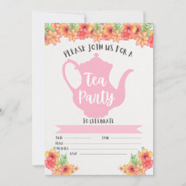 Invitations de Tea Party pour les filles