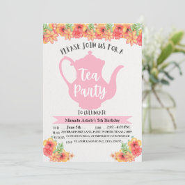 Invitations de Tea Party pour les filles