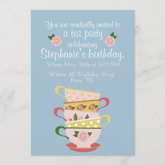 Invitations de Teacup Anniversaire