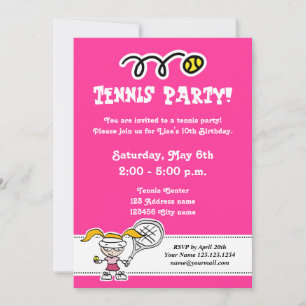 Invitations de tennis pour l'anniversaire de la fi