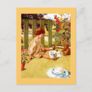 Invitations de thé de jardin de fille et d'ours de