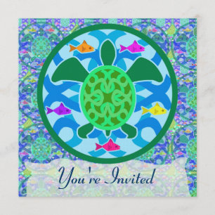 Invitations de tortues de mer vertes