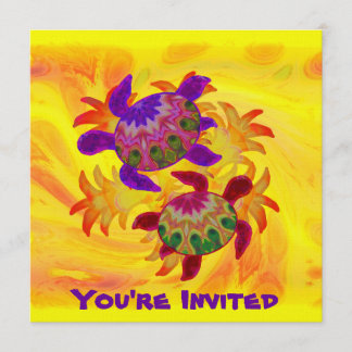 Invitations de tortues flammées