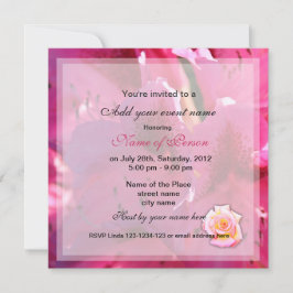 Invitations de toutes les fêtes à fleurs roses.