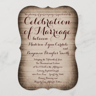 Invitations de vieux Mariage campagnard rustique e