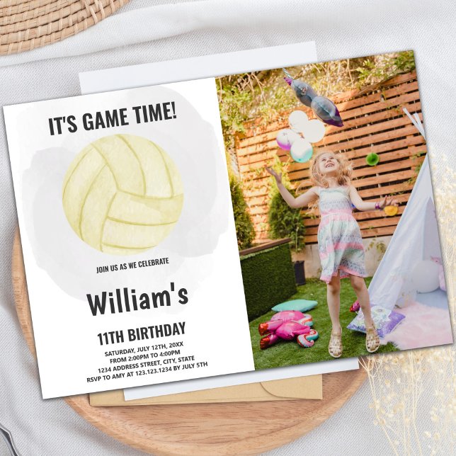 Invitations de volleyball avec photo (Volleyball Invitations with photo)