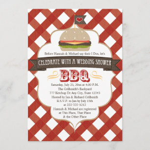 Invitations de wedding shower de BBQ d'hamburger