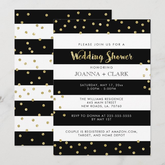 Invitations de Wedding shower élégantes (Devant / Derrière)