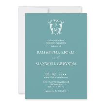 Invitations de Wedding shower Monogram Blue Couple