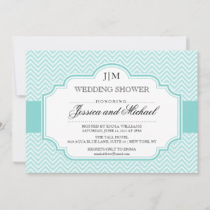 Invitations de Wedding showers Aqua Blue