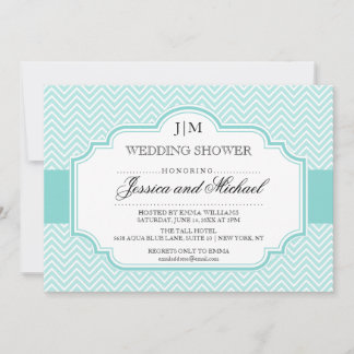 Invitations de Wedding showers Aqua Blue