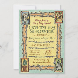 Invitations de Wedding showers Rustic Garden Coupl