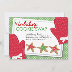 Invitations d'échange de cookies de Noël