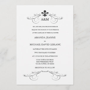 Invitations décoratives de Scroll Fleur de Lis