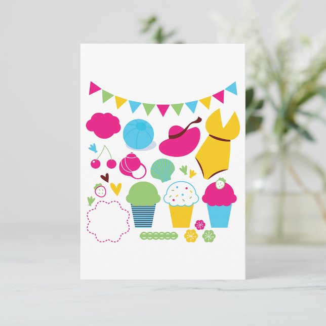 Invitations d'éléments d'été (Créateur téléchargé)