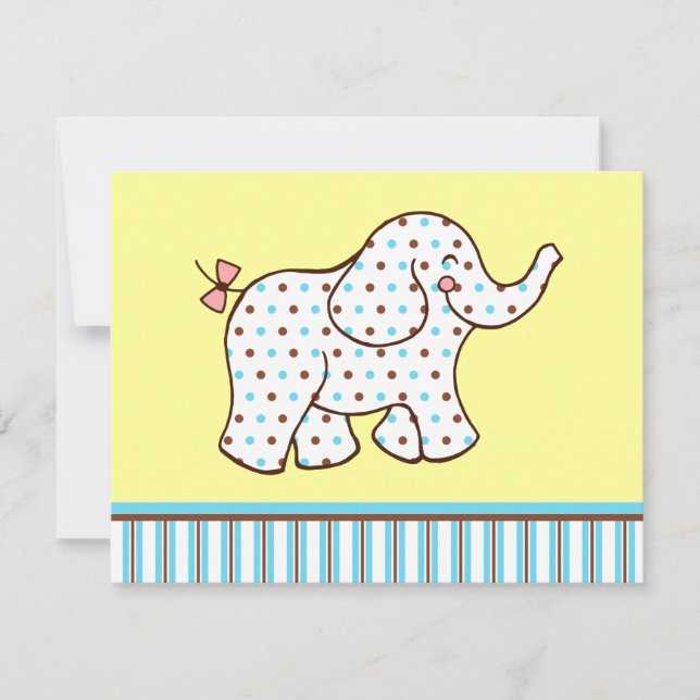 Invitations d'éléphants de bébé (Devant)