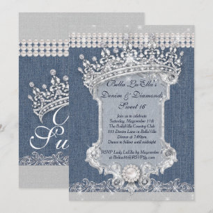 Invitations des parties Denim et Diamonds