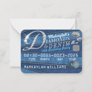 Invitations des parties Diamond & Denim