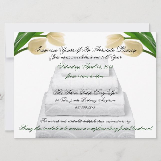 Invitations d'événements de Spa de jour personnali (Devant)