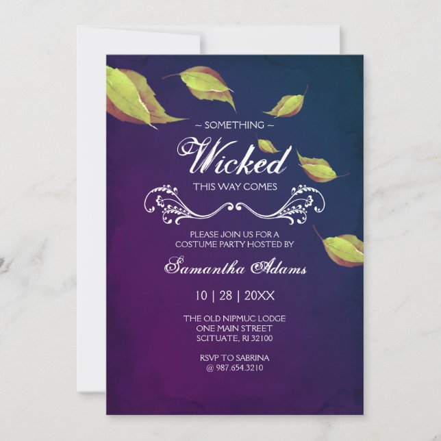 Invitations d'Halloween adulte Costume fête violet (Devant)