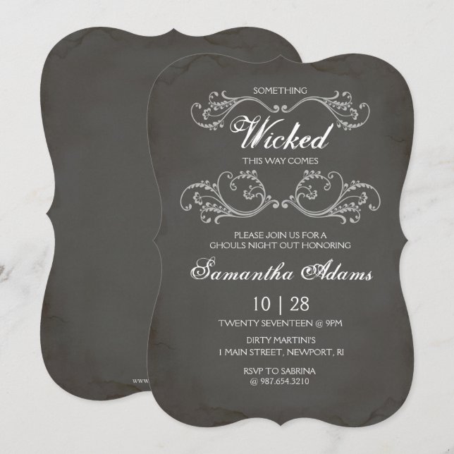 Invitations d'Halloween adulte gothique (Devant / Derrière)