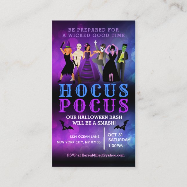 Invitations d'Halloween Cartes de visite (Devant)