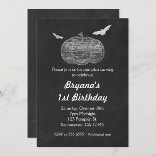 Invitations d'Halloween Chalk Citrouille