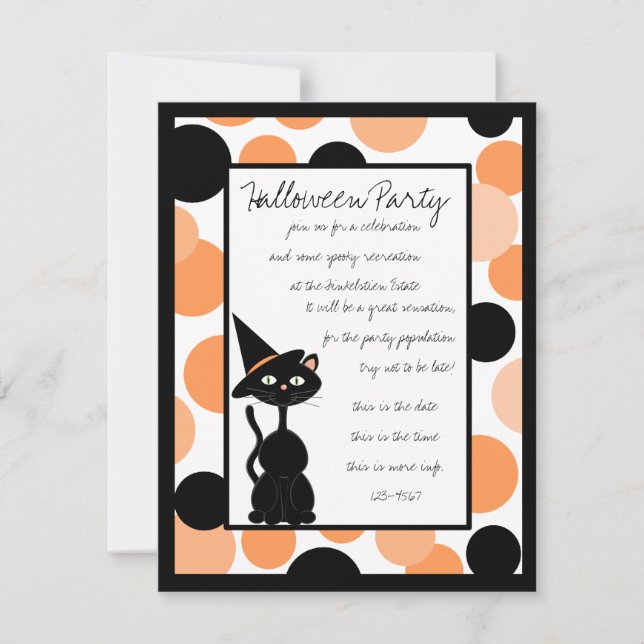 Invitations d'Halloween en pointes (Devant)
