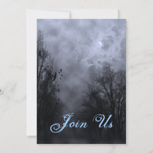 Invitations d'Halloween Haunted Ciel bleu