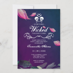 Invitations d'Halloween Sweet 16 Anniversaire fête