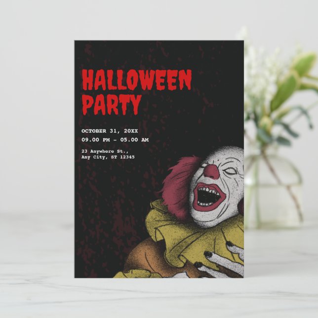 Invitations d'Halloween vintage, fête d'Halloween (Debout devant)