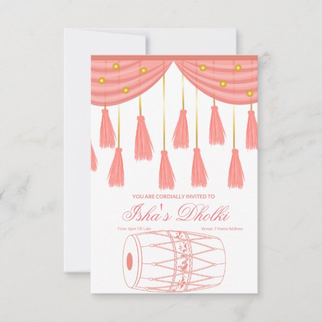 Invitations Dholki (Devant)