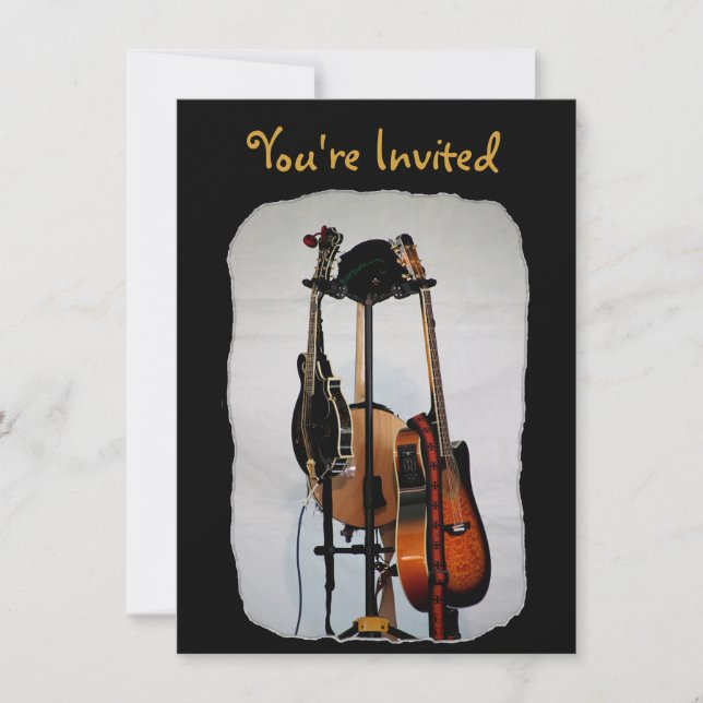 Invitations d'instruments de musique de guitare (Devant)