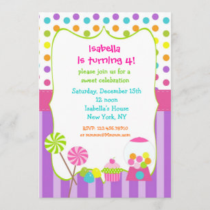 Invitations douces d'anniversaire de magasin de